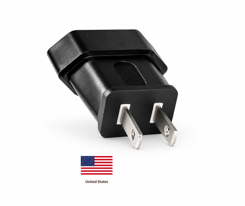 DINIC Reisestecker für Amerika USA u. Japan auf Euro, 2-Pin Netzadapter