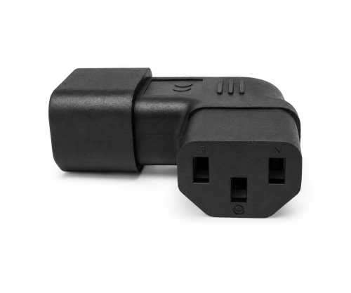 DINIC Netzadapter C13 auf C14 gewinkelt, YL-3212L IEC 60320-C13/14 seitwärts gewinkelt, links/rechts
