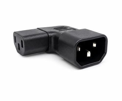 DINIC Netzadapter C13 auf C14 gewinkelt, YL-3212L-1 IEC 60320-C13/14 seitwärts gewinkelt, links/rechts