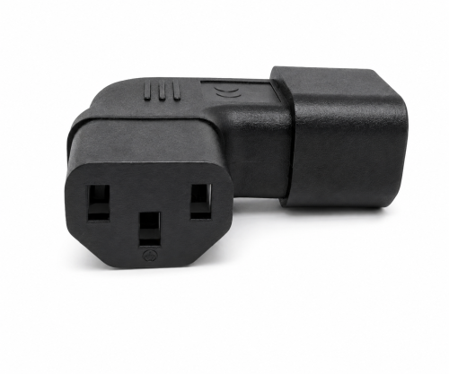 DINIC Netzadapter C13 auf C14 gewinkelt, YL-3212L-1 IEC 60320-C13/14 seitwärts gewinkelt, links/rechts