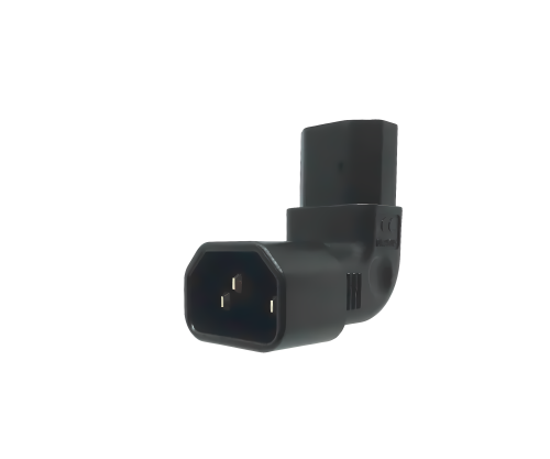 DINIC Netzadapter C13 auf C14 gewinkelt, YL-3212L-3 IEC 60320-C13/14 horizontal gewinkelt, oben/unten