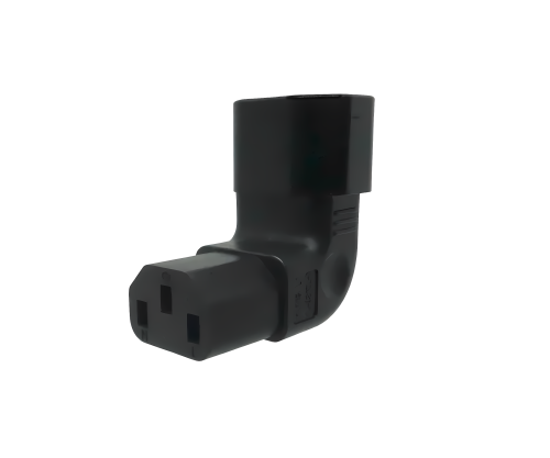 DINIC Netzadapter C13 auf C14 gewinkelt, YL-3212L-3 IEC 60320-C13/14 horizontal gewinkelt, oben/unten