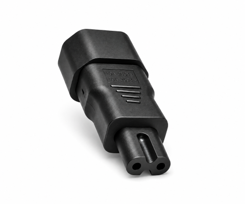 DINIC Stromadapter, Netzadapter Euro-8 Kleingerätestecker C7 Buchse auf C14 Kaltgerätestecker, Kupplung, Konverter