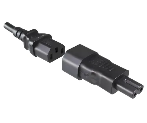 DINIC Stromadapter, Netzadapter Euro-8 Kleingerätestecker C7 Buchse auf C14 Kaltgerätestecker, Kupplung, Konverter