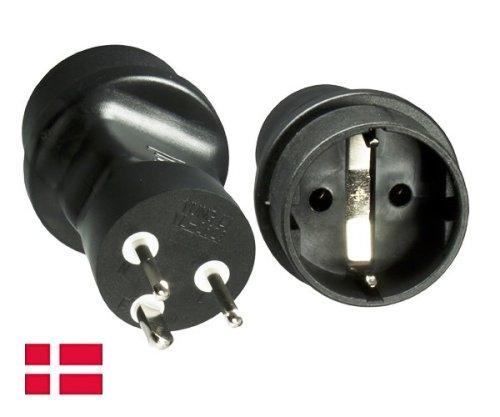 DINIC Reisestecker für Dänemark, 3-Pin Netzadapter, DK Adapter