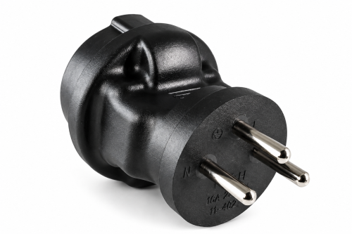 DINIC Stromadapter Israel auf Schuko CEE 7/3 Buchse, 3pin Stecker