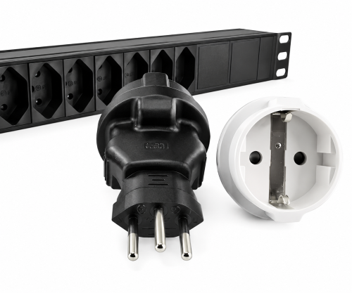 DINIC Reisestecker für die Schweiz mit Sicherung, Netzadapter CH