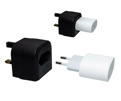 DINIC Stromadapter EU Kabel/Netzteil auf UK Typ G Stecker, 3A, 2pin Euro Buchse/GBR, schwarz,