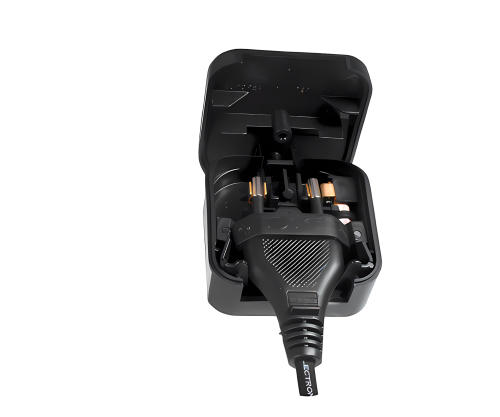 DINIC Netzadapter C7, Stromadapter EU auf England UK, verschraubt, 3A, ECP-BK-R-3A, schwarz