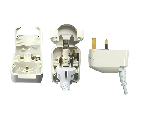 DINIC Netzadapter, Stromadapter CEE 7/3 auf UK Typ G, verschraubt, SCP3-WH-R - weiß