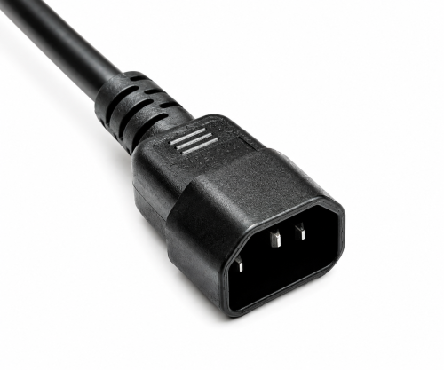 DINIC Kaltgerätekabel halogenfrei, 1mm², VDE, LSZH, C13 auf C14, schwarz, 1m
