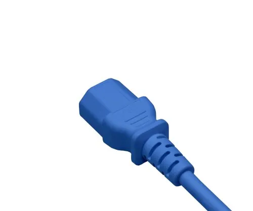 DINIC Kaltgerätekabel C13 auf C14, 1mm², Verlängerung, VDE, blau, Länge 5,00m