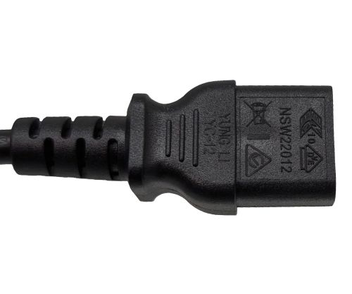 DINIC Kaltgerätekabel mit 1,5mm², Verlängerung C13 auf C14, VDE, schwarz, 1,80m