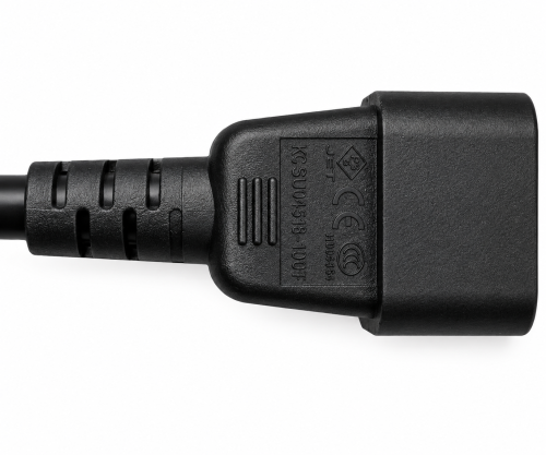 DINIC Kaltgerätekabel C13 auf C14, VDE/UL/CCC/KTL/SAA/PSE, 1mm² schwarz, 1m