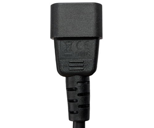 DINIC Netz Adapter Kabel C14 auf Schutzkontaktbuchse, 0,75mm², schwarz, 1,00m