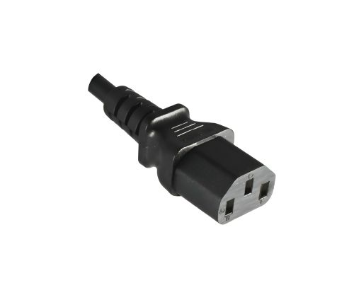 DINIC Kaltgerätekabel halogenfrei, 1mm², VDE, LSZH, C13/C14, Verlängerung, schwarz
