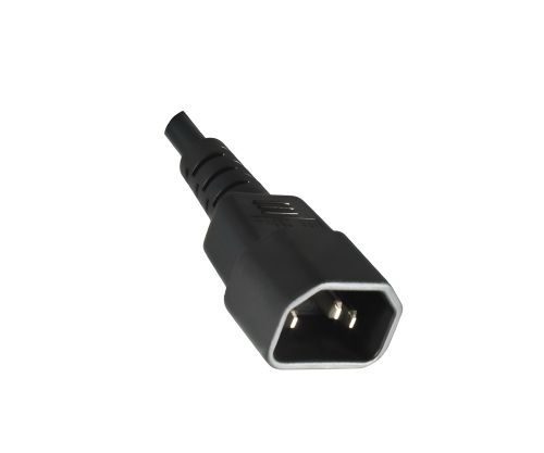 DINIC Kaltgerätekabel halogenfrei, 1mm², VDE, LSZH, C13 auf C14, schwarz, 3m