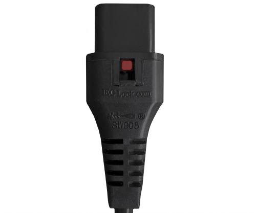 DINIC Netzkabel England UK Typ G 5A auf C13, locking, fused 5A, BSI, Verriegelung, 2m