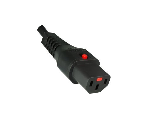 DINIC IEC Lock Netzkabel Amerika USA Typ B auf C13 locking, mit Verriegelung, schwarz, 2m