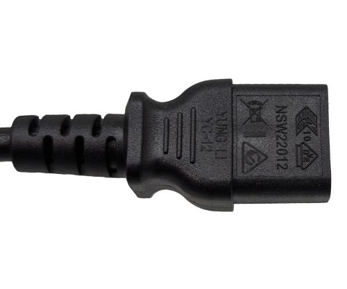 DINIC Netzkabel Schutzkontaktstecker gerade auf C13, schwarz, 1.80m