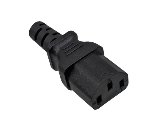 DINIC Kaltgerätekabel, Netzkabel Schutzkontaktstecker auf C13, VDE, 0,75mm², schwarz, 10m