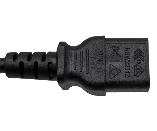 DINIC Kaltgerätekabel, Netzkabel Schutzkontaktstecker auf C13, VDE, 0,75mm², schwarz, 5m