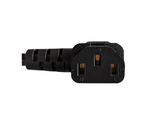 DINIC Netzkabel auf C13 90 Grad nach rechts abgewinkelt, 0,75mm², VDE, schwarz, 1.80m