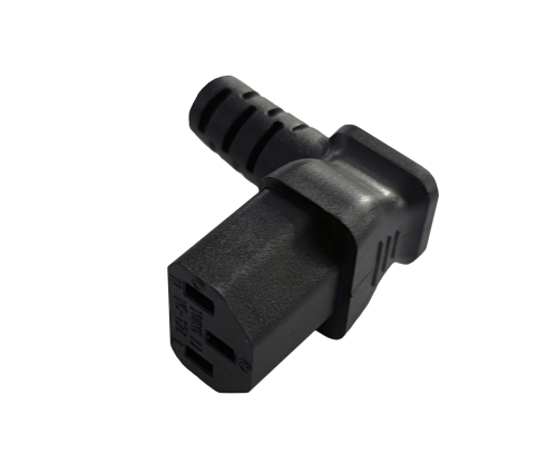 DINIC Netzkabel Schuko auf C13 90 Grad nach unten abgewinkelt, 0,75mm² VDE, schwarz, 1.80m