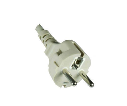 DINIC Netzkabel Europa CEE 7/7 auf C13 abgewinkelt, 0,75 mm², VDE, grau, Länge 1,80m