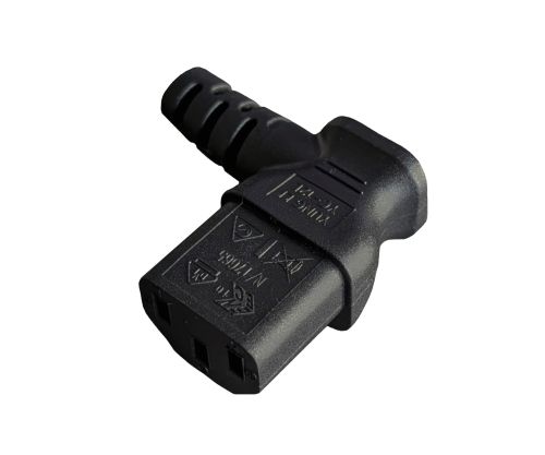 DINIC Netzkabel auf C13 90 Grad nach links abgewinkelt, 1mm², VDE, 3m