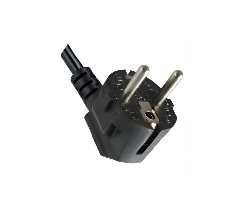 DINIC Netzkabel Schuko auf C13 90 Grad nach oben abgewinkelt, 1,00mm² , VDE, 3m