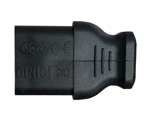 1 DINIC Netzkabel Schuko auf C13 90 Grad nach oben abgewinkelt, 1,mm² , VDE, schwarz, 3m