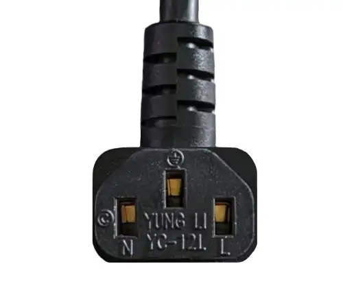 DINIC Netzkabel Schuko auf C13 90 Grad nach oben abgewinkelt, 1,mm² , VDE, schwarz, 3m