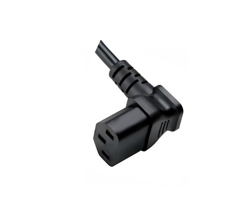 DINIC Netzkabel Schuko auf C13 90 Grad nach oben abgewinkelt, 0,75mm² VDE, schwarz, 1.80m