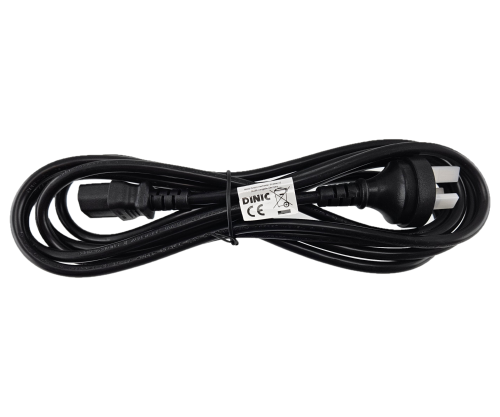 DINIC Netzkabel Australien, Typ I auf C13, SAA, Tick Mark, schwarz, 3m