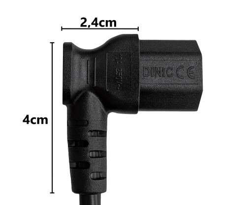 DINIC Netzkabel Australien Typ I auf C13 gewinkelt, 0,75mm², SAA, 1.80m