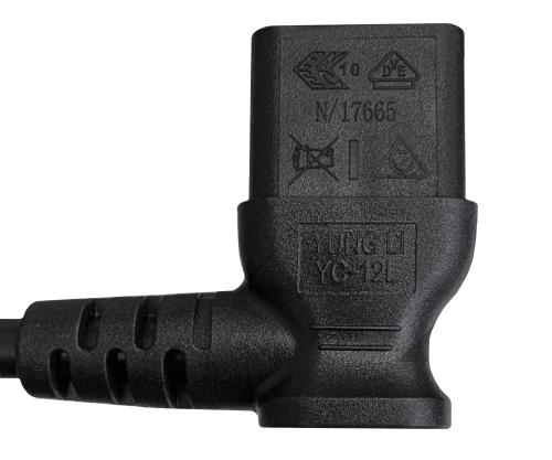DINIC Netzkabel Australien Typ I auf C13 gewinkelt, 0,75mm², SAA, schwarz, 1.80m