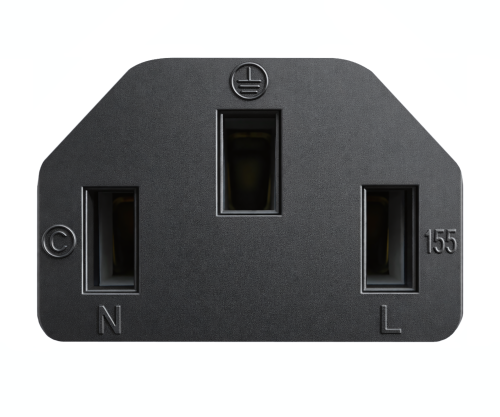 DINIC Netzkabel, Stromkabel für Brasilien Typ N auf C13, BRA 3pin, schwarz, 1,80m