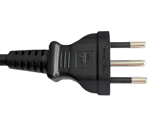 DINIC Netzkabel, Stromkabel für Brasilien Typ N auf C13, BRA 3pin, schwarz, 1,80m