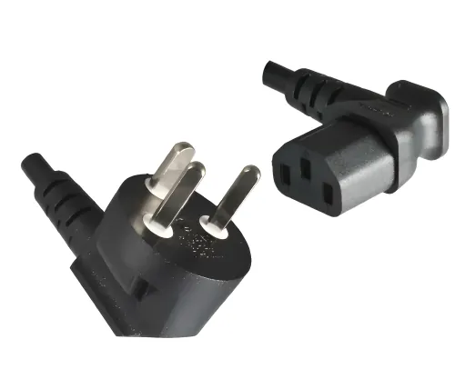 DINIC Stromkabel Netzkabel für Dänemark auf C13 gewinkelt, schwarz, 1,80m