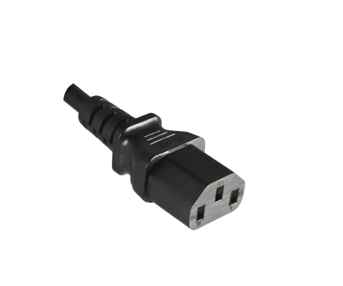 DINIC Stromkabel Netzkabel für Dänemark auf C13, VDE, DEMKO, schwarz, 1m