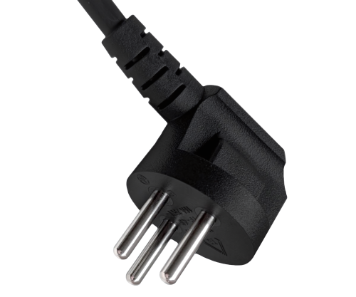DINIC Netzkabel Israel Typ H auf C13, 0,75mm², 1,8m ISR 3pin Typ H/IEC 60320-C13, SII, schwarz