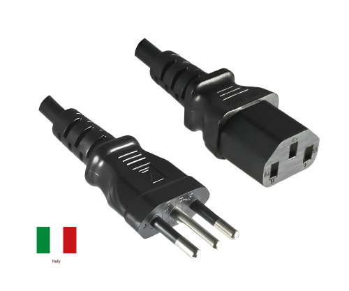 DINIC Stromkabel, Netzkabel für Italien auf C13 Kaltgeräte