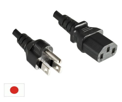 DINIC Netzkabel Japan Typ B auf C13, JPN, schwarz