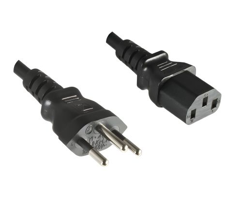 DINIC Stromkabel Netzkabel für die Schweiz auf C13 Kaltgeräte, SEV, 1m