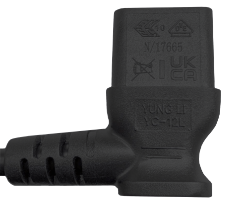 DINIC Netzkabel England UK Typ G 10A auf C13 90°, ASTA/SASO/HK/SM, 1.80m