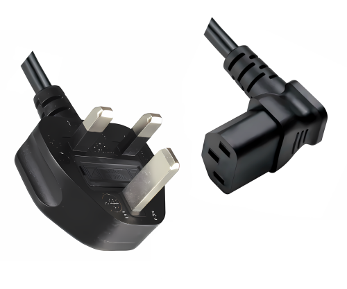 DINIC Netzkabel England UK Typ G 10A auf C13 90° unten, ASTA/SASO/HK/SM, 1.80m