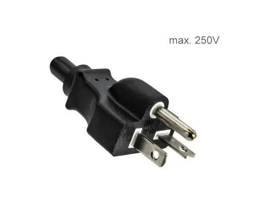 DINIC Netzkabel Amerika USA NEMA 6-20P bis 250V auf C13, schwarz, 2m