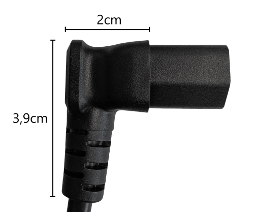 DINIC Netzkabel Amerika USA Typ B auf C13 oben/unten gewinkelt, schwarz, 1,8m