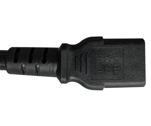 DINIC Netzkabel Amerika USA Typ B - C13 großer Querschnitt AWG14 SJT, UL, schwarz, 1.80m